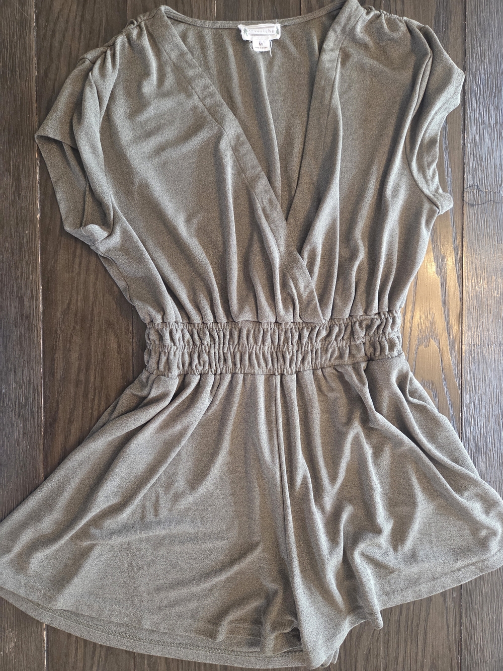 Love Riche Olive Romper with Smocked Waist